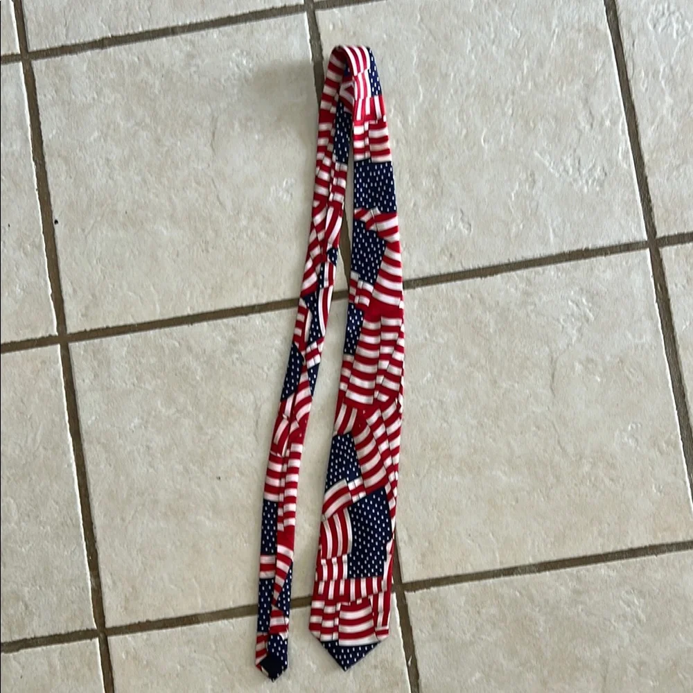 Vintage Patriotic Handmade American Flag 4th of July USA America Tie 🇺🇸